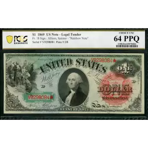 $1 1869 Large Red Legal Tender Issues 18