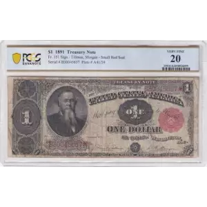 $1 1891 Small Red Treasury or Coin Notes 351 (2)