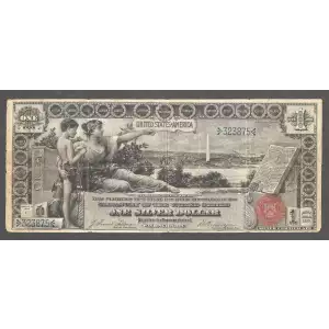 $1 1896 Small Red with rays Silver Certificates 224