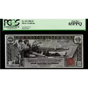 $1 1896 Small Red with rays Silver Certificates 225 (2)