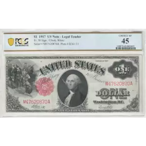 $1 1917 Small Red, scalloped Legal Tender Issues 38 (2)
