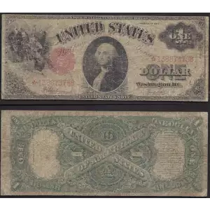 $1 1917 Small Red, scalloped Legal Tender Issues 39*