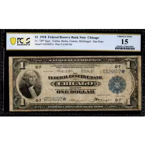 $1 1918  Federal Reserve Bank Notes 728*