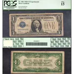 $1 1928-A blue seal. Small Silver Certificates 1601