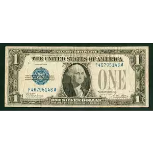 $1 1928-A blue seal. Small Silver Certificates 1601