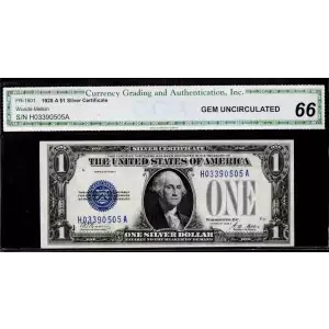 $1 1928-A blue seal. Small Silver Certificates 1601