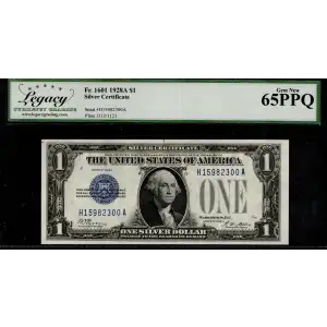 $1 1928-A blue seal. Small Silver Certificates 1601 (2)
