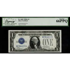 $1 1928-A blue seal. Small Silver Certificates 1601 (2)