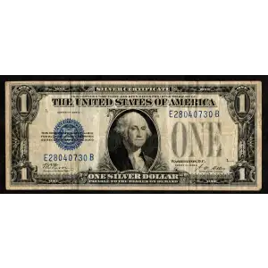 $1 1928-A blue seal. Small Silver Certificates 1601 (2)