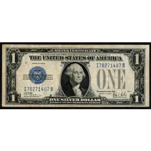 $1 1928-B blue seal. Small Silver Certificates 1602 (2)