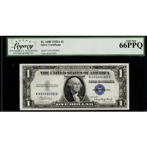 $1 1935-A blue seal. Small Silver Certificates 1608