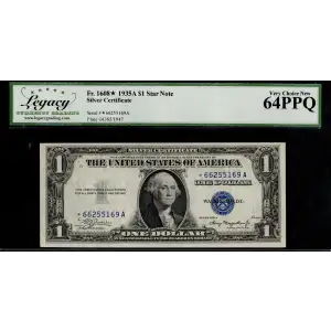 $1 1935-A blue seal. Small Silver Certificates 1608*