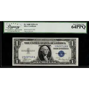 $1 1935-A blue seal. Small Silver Certificates 1608