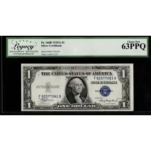 $1 1935-A blue seal. Small Silver Certificates 1608