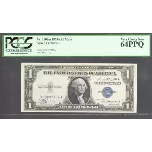 $1 1935-A blue seal. Small Silver Certificates 1608m