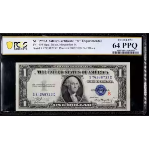 $1 1935-A blue seal. Small Silver Certificates 1610
