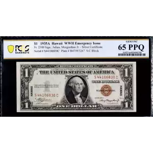 $1 1935-A brown seal Emergency Notes Issued During WW2 2300 (2)