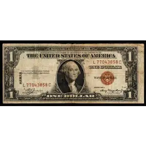 $1 1935-A brown seal Emergency Notes Issued During WW2 2300