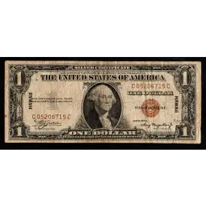 $1 1935-A brown seal Emergency Notes Issued During WW2 2300