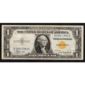 $1 1935-A yellow seal Emergency Notes Issued During WW2 2306