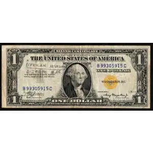 $1 1935-A yellow seal Emergency Notes Issued During WW2 2306