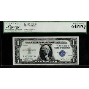 $1 1935 blue seal. Small Silver Certificates 1607