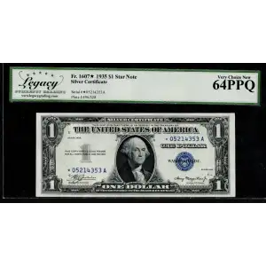 $1 1935 blue seal. Small Silver Certificates 1607*