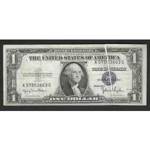 $1 1935-D blue seal. Small Silver Certificates 1613N