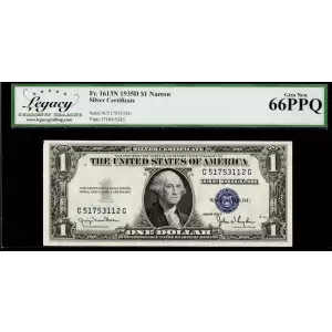 $1 1935-D blue seal. Small Silver Certificates 1613N