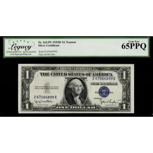 $1 1935-D blue seal. Small Silver Certificates 1613N