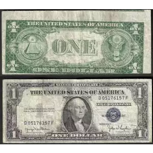 $1 1935-D blue seal. Small Silver Certificates 1613W