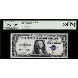 $1 1935-D blue seal. Small Silver Certificates 1613W