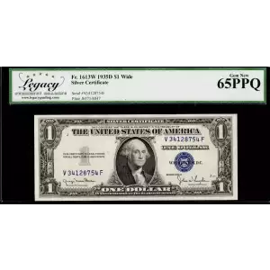 $1 1935-D blue seal. Small Silver Certificates 1613W