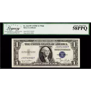 $1 1935-D blue seal. Small Silver Certificates 1613W