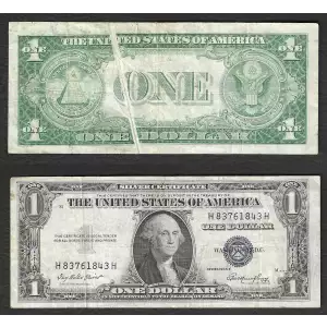 $1 1935-E blue seal. Small Silver Certificates 1614