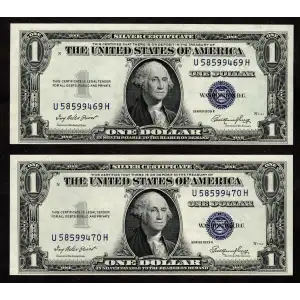 $1 1935-E blue seal. Small Silver Certificates 1614