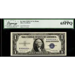 $1 1935-G blue seal. Small Silver Certificates 1616