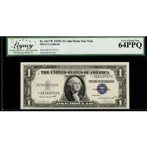$1 1935-G blue seal. Small Silver Certificates 1617*
