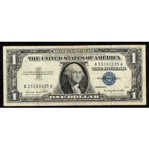 $1 1957-A blue seal. Small Silver Certificates 1620