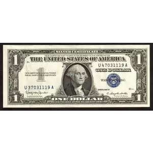 $1 1957-B blue seal. Small Silver Certificates 1621