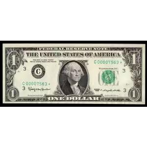 $1 1963 Green seal. Small Size $1 Federal Reserve Notes 1900-C*