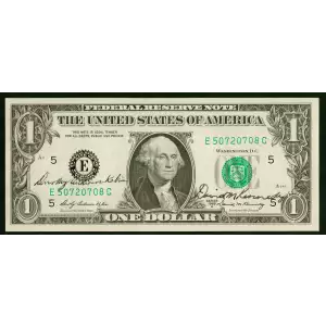 $1 1969-A. Green seal. Small Size $1 Federal Reserve Notes 1904-E