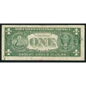 $1 1969-B. Green seal. Small Size $1 Federal Reserve Notes 1905-E