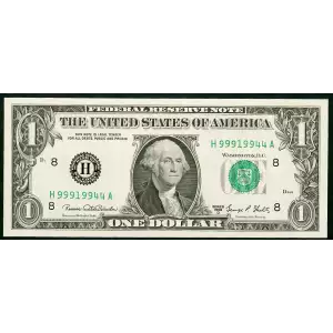 $1 1969-D. Green seal. Small Size $1 Federal Reserve Notes 1907-D