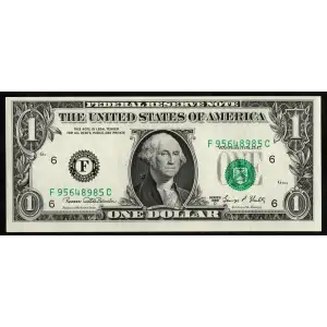 $1 1969-D. Green seal. Small Size $1 Federal Reserve Notes 1907-F