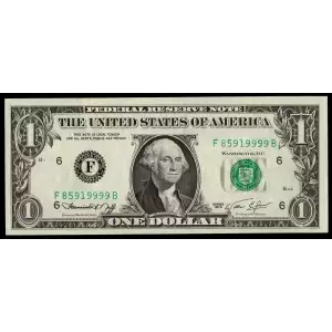 $1 1974 Green seal. Small Size $1 Federal Reserve Notes 1908-F