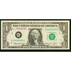 $1 1974 Green seal. Small Size $1 Federal Reserve Notes 1908-G