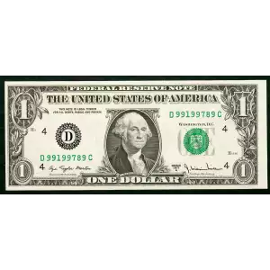 $1 1977-A. Green seal. Small Size $1 Federal Reserve Notes 1910-D