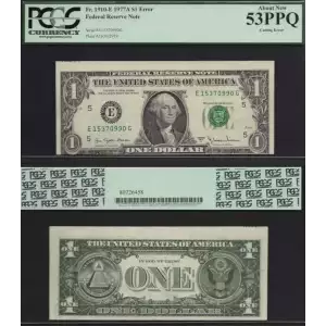 $1 1977-A. Green seal. Small Size $1 Federal Reserve Notes 1910-E