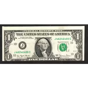 $1 1977-A. Green seal. Small Size $1 Federal Reserve Notes 1910-J